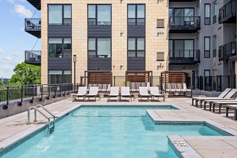 Modern Swimming Pool at Lilia Apartments, Lilydale, MN