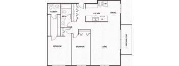 2BR Rose Quartz Floor Plan at Axon Green, Minneapolis, MN, 55416