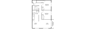 2 bed 2 bath floor plan F at Axon Green, Minneapolis, MN, 55416