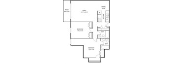 2 bed 2 bath floor plan H at Axon Green, Minneapolis, Minnesota
