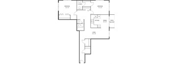2 bed 2 bath floor plan A at Axon Green, Minneapolis, MN