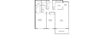 2 bed 2 bath floor plan I at Axon Green, Minneapolis, 55416