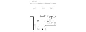 2 bed 2 bath floor plan G at Axon Green, Minneapolis, MN