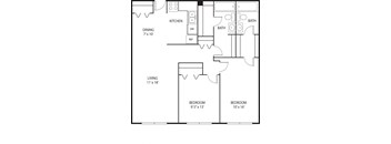2 bed 2 bath floor plan at Axon Green, Minneapolis, MN, 55416