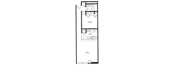 a floor plan of a 1 bedroom floor plan  at The Cosmopolitan, St Paul, MN, 55101