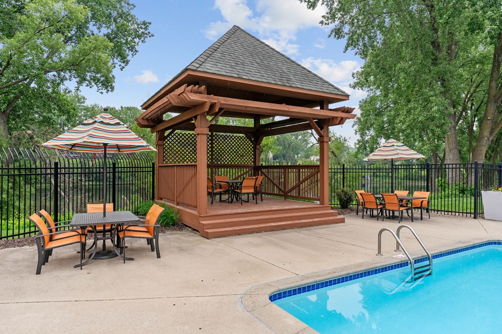 Gazebo at the outdoor pool at Willow Pond, Burnsville, 55337