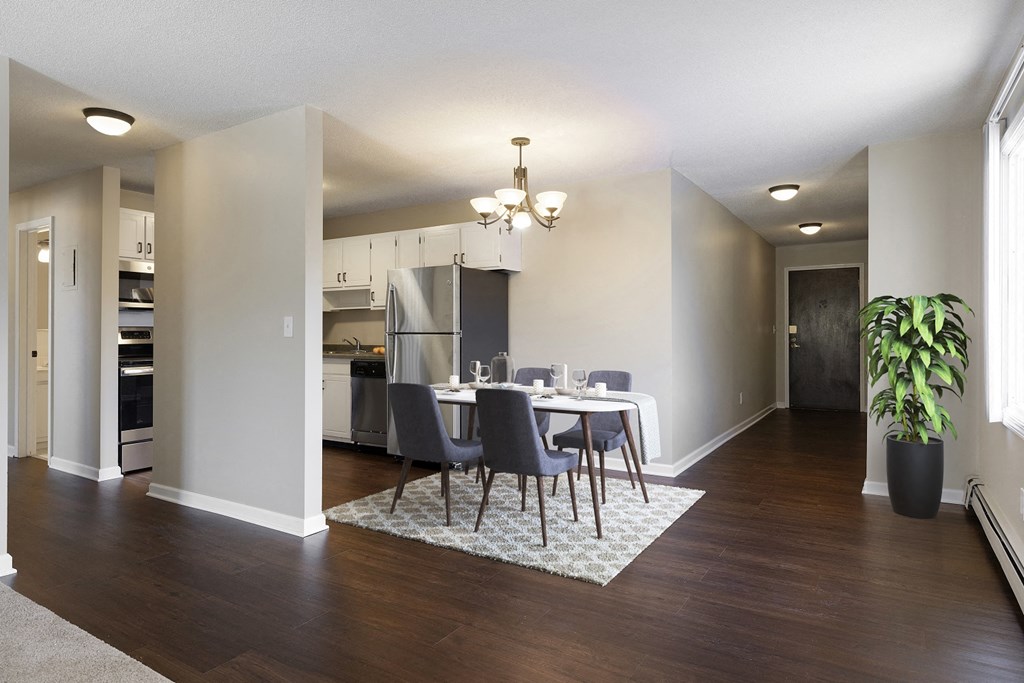 View of Kitchen and Dining Room at Axon Green, Minneapolis, MN