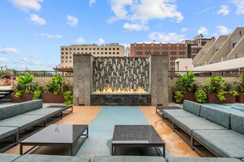 Outdoor fire pit at Kellogg Square in Saint Paul, MN 55101