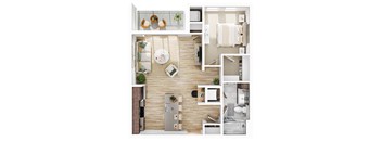 1 bed 1 bath F Floorplan at The Mera, St Louis Park, MN, Minnesota, 55426