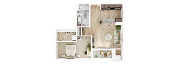 a collage of different pictures of a bathroom and a toilet at The Mera, St Louis Park