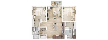 2 bed 2 bath B Floorplan at The Mera, St Louis Park, MN, 55426