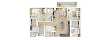 D-1 Floor Plan at The Mera, St Louis Park, MN 55426