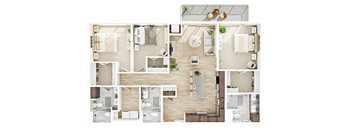 D-1_D3 Floor Plan at The Mera, St Louis Park, MN 55426