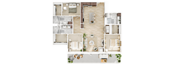 D-2_D3 Floor Plan at The Mera, St Louis Park