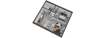 Armatage floor plan 490 Sq.Ft. at The Whit, Minnesota, 55404