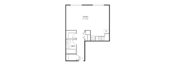 Studio 1 bedroom 1 bathroom A at Axon Green, Minnesota, 55416