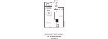 Galtier Towers Apartments in Lowertown, St. Paul, MN 1 Bedroom 1 Bath Apartment