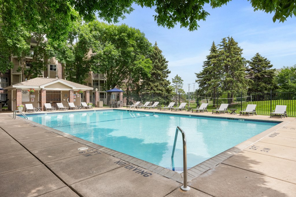 the swimming pool at our apartments at Cityscape, St Louis Park, Minnesota