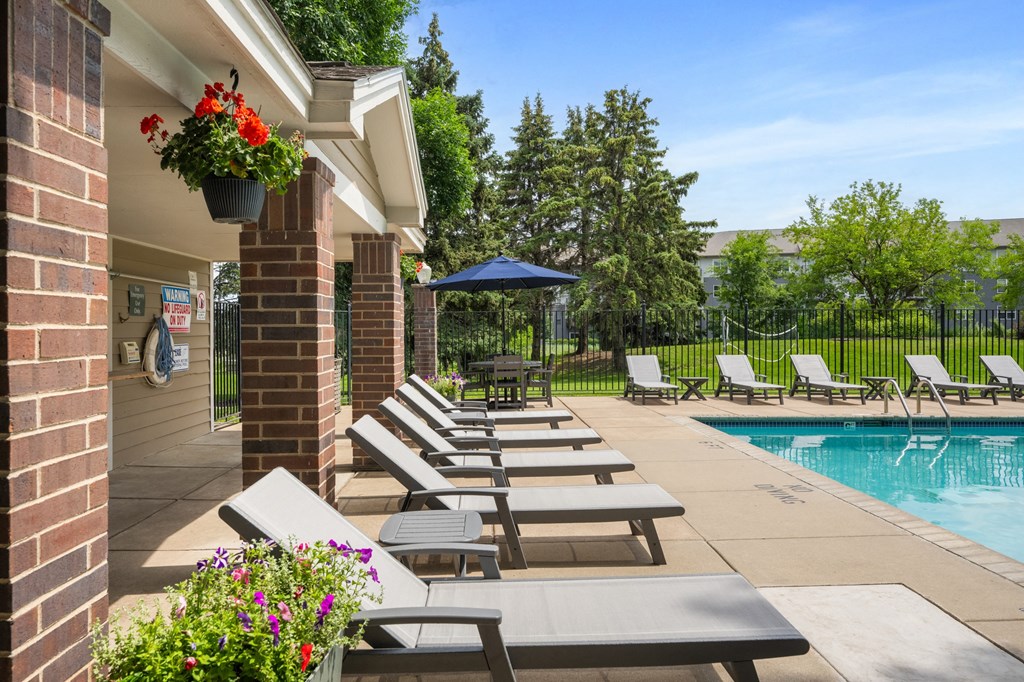 our apartments have a pool and lounge chairs at Cityscape, St Louis Park, MN, 55416