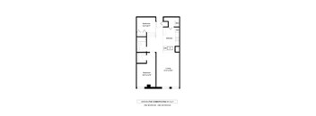 Jamdani One Plus Den Floor Plan at The Cosmopolitan, Minnesota, 55101