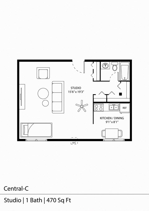 a floor plan of central c apartments