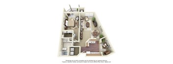 1  Bed   1  Bath   925 Sq. Ft. | 1C Floor Plan at Cityscape, St Louis Park, 55416