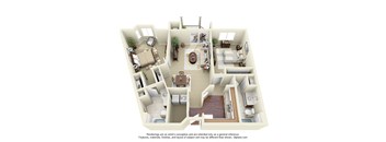 2  Bed   2  Bath   1,155 Sq. Ft. | 2B Floor Plan at Cityscape, St Louis Park, MN