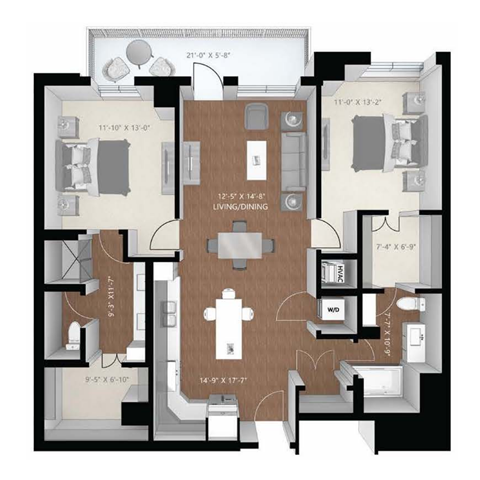 Davenport Floor Plan at Expo, Minnesota, 55414