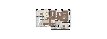 Diamond Bluff Floor Plan at Expo Apartments, Minnesota, 55414