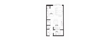 A1 Floor Plan at The Ellory Apartments, Minnesota, 55401