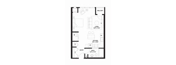 A2 Floor Plan  at The Ellory Apartments, Minneapolis, MN, 55401