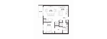 B10 Floor Plan at The Ellory Apartments, Minneapolis, MN, 55401