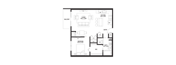 B10 Floor Plan at The Ellory Apartments, Minneapolis, MN, 55401