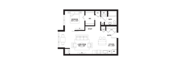 B12 Floor Plan at The Ellory Apartments, Minnesota