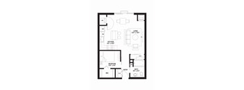 B3 Floor Plan at The Ellory Apartments, Minneapolis, MN, 55401