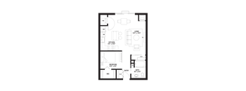 B3 Floor Plan at The Ellory Apartments, Minneapolis, MN, 55401
