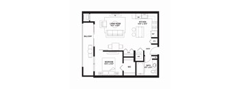 B5 Floor Plan at The Ellory Apartments, Minneapolis, 55401