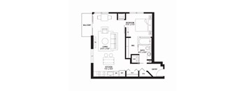 B9 Floor Plan at The Ellory Apartments, Minnesota, 55401
