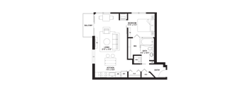 B9 Floor Plan at The Ellory Apartments, Minnesota, 55401