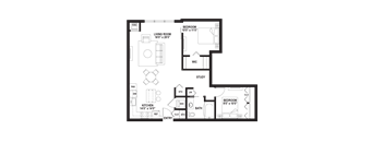 C6 Floor Plan at The Ellory Apartments, Minneapolis, 55401