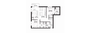 CC1 Floor Plan at The Ellory Apartments, Minneapolis, Minnesota