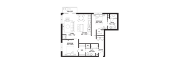 CC1 Floor Plan at The Ellory Apartments, Minneapolis, Minnesota