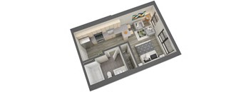 Ericsson Floor Plan 362 Sq.Ft. at The Whit, Minneapolis, Minnesota