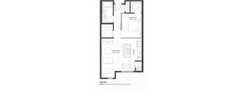 1 bed 1 bath floor plan H at The Palmer, Minneapolis, MN