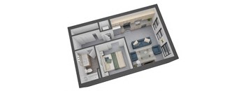 Fulton floor plan 512 Sq.Ft. at The Whit, Minnesota