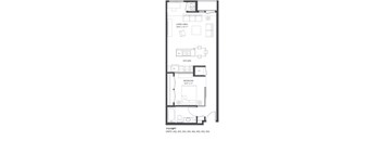1 bed 1 bath floor plan K at The Palmer, Minneapolis