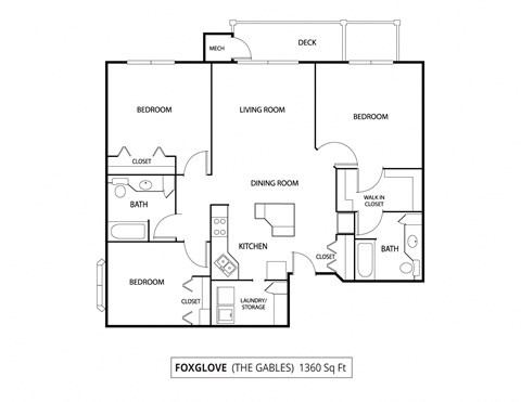 The Gables at Park Pointe Apartments in St. Louis Park, MN 3 Bedroom 2 Bath