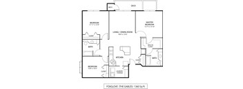3  Bed   2  Bath   1,360 Sq. Ft. Foxglove Floor Plan at The Gables at Park Pointe, Minnesota, 55426