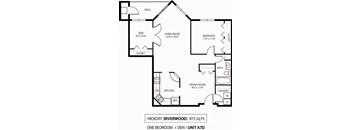 The Riverwood Apartments in Lilydale, MN 1 Bedroom 1 Bath Plus Den
