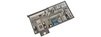 Hale floor plan 712 Sq.Ft. at The Whit, Minneapolis, 55404